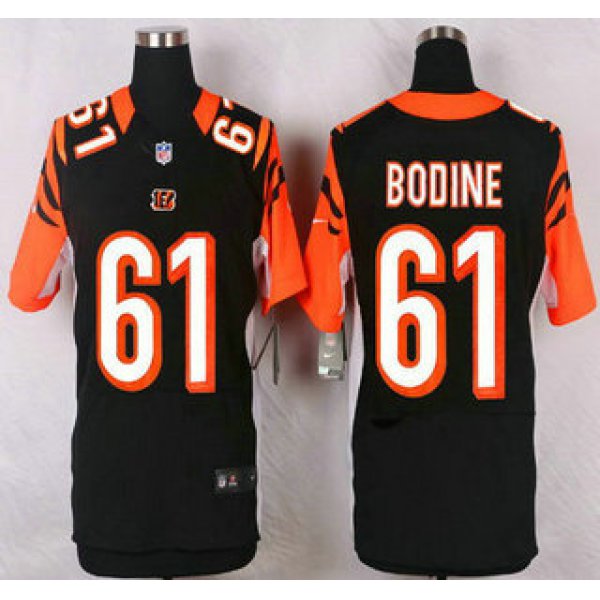 Men's Cincinnati Bengals #61 Russell Bodine Black Team Color NFL Nike Elite Jersey