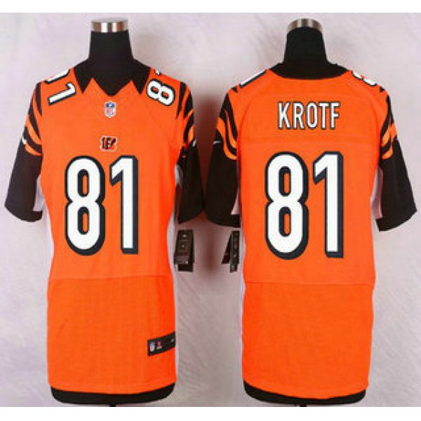 Men's Cincinnati Bengals #81 Tyler Kroft Orange Alternate NFL Nike Elite Jersey