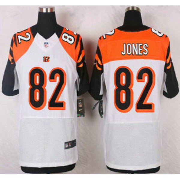 Men's Cincinnati Bengals #82 Marvin Jones White Road NFL Nike Elite Jersey