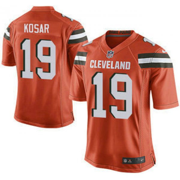 Men's Cleveland Browns Brown #19 Bernie Kosar Orange Retired Player 2015 NFL Nike Elite Jersey