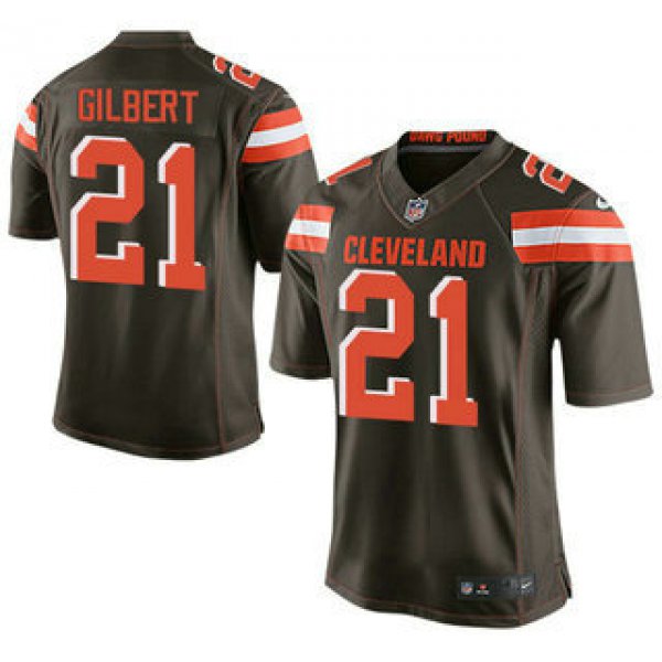 Men's Cleveland Browns Brown #21 Justin Gilbert Brown Team Color 2015 NFL Nike Elite Jersey