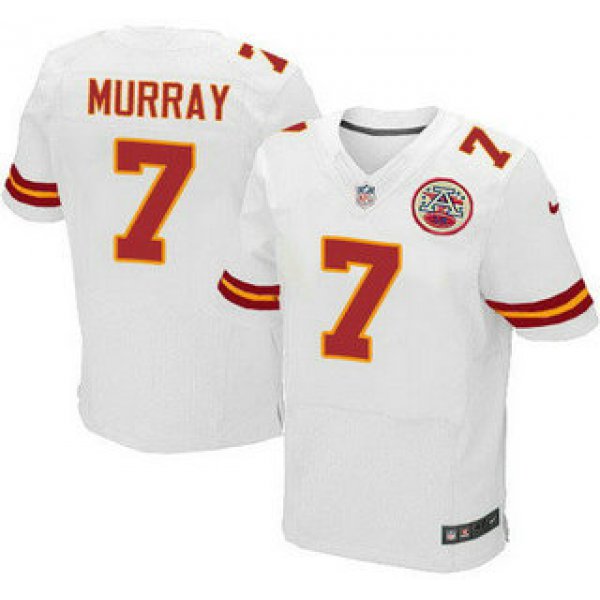 Men's Kansas City Chiefs #7 Aaron Murray White Road NFL Nike Elite Jersey