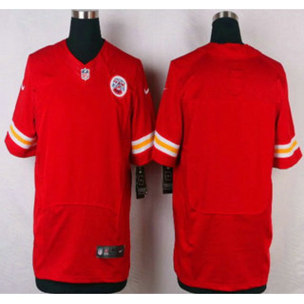 Men's Kansas City Chiefs Blank Red Team Color NFL Nike Elite Jersey