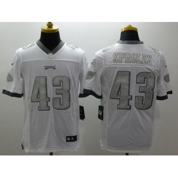 Men's Philadelphia Eagles #43 Darren Sproles White Platinum NFL Nike Limited Jersey