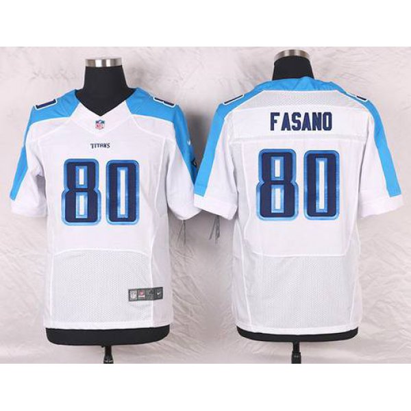 Men's Tennessee Titans #80 Anthony Fasano White Road NFL Nike Elite Jersey