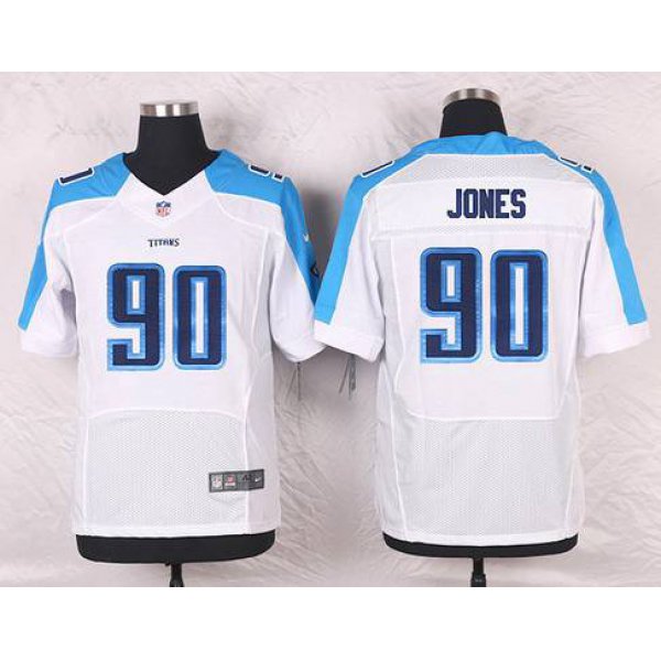 Men's Tennessee Titans #90 DaQuan Jones White Road NFL Nike Elite Jersey