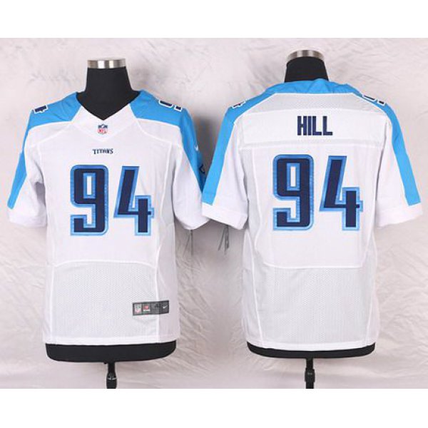 Men's Tennessee Titans #94 Sammie Hill White Road NFL Nike Elite Jersey