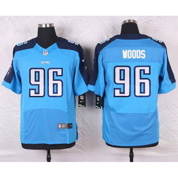 Men's Tennessee Titans #96 Al Woods Light Blue Team Color NFL Nike Elite Jersey