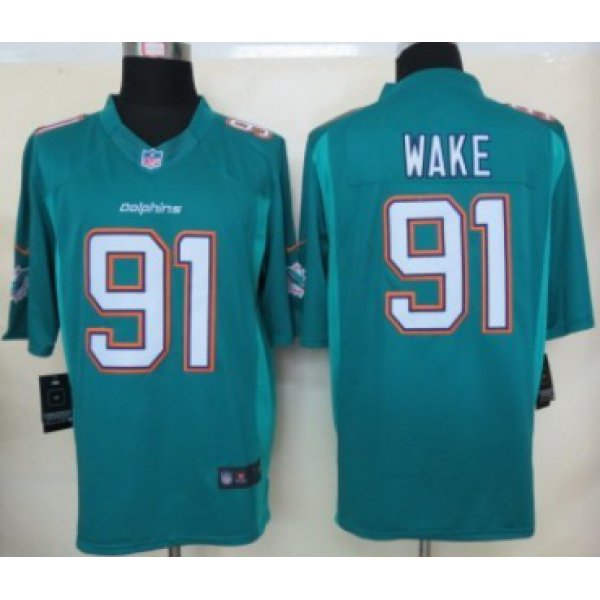 Nike Miami Dolphins #91 Cameron Wake 2013 Green Limited Jersey