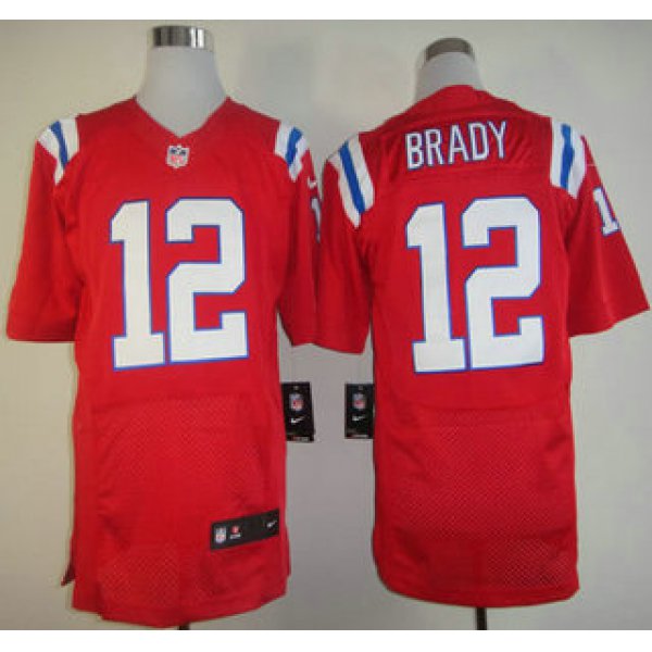 Nike New England Patriots #12 Tom Brady Red Elite Jersey
