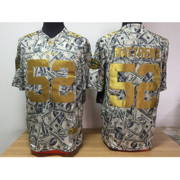 Nike Packers 52 Clay Matthews Grey US Dollar Fashion Limited Jersey