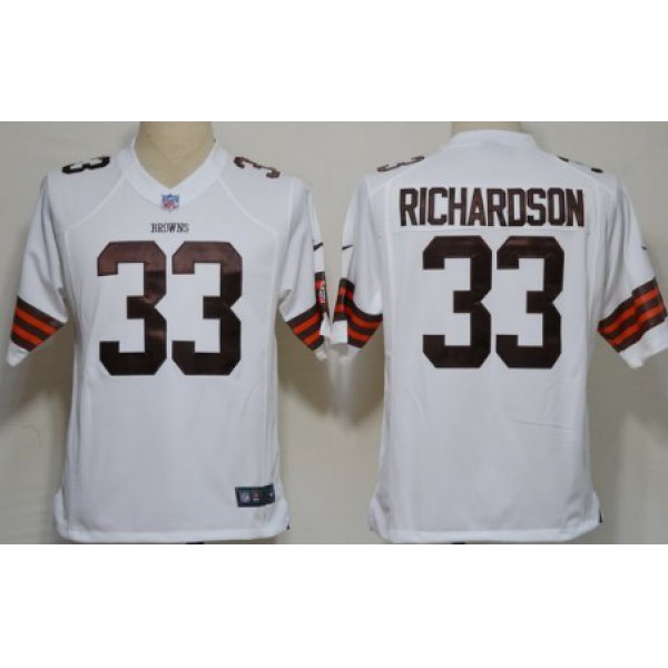 Nike Cleveland Browns #33 Trent Richardson White Game Jersey