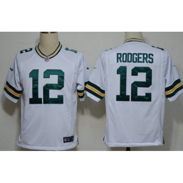 Nike Green Bay Packers #12 Aaron Rodgers White Game Jersey