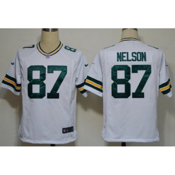 Nike Green Bay Packers #87 Jordy Nelson White Game Jersey