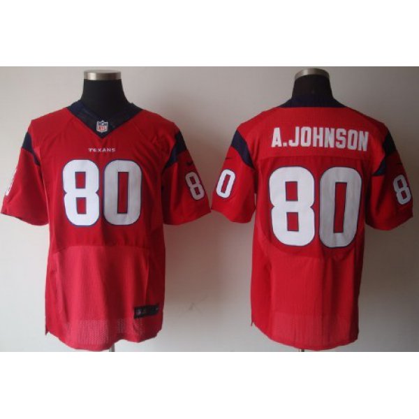 Nike Houston Texans #80 Andre Johnson Red Elite Jersey