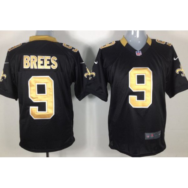 Nike New Orleans Saints #9 Drew Brees Black Game Jersey