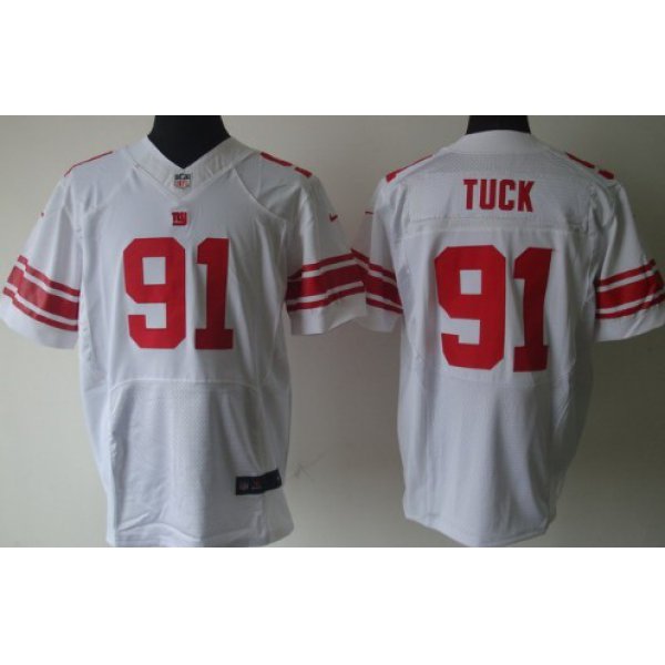 Nike New York Giants #91 Justin Tuck White Elite Jersey