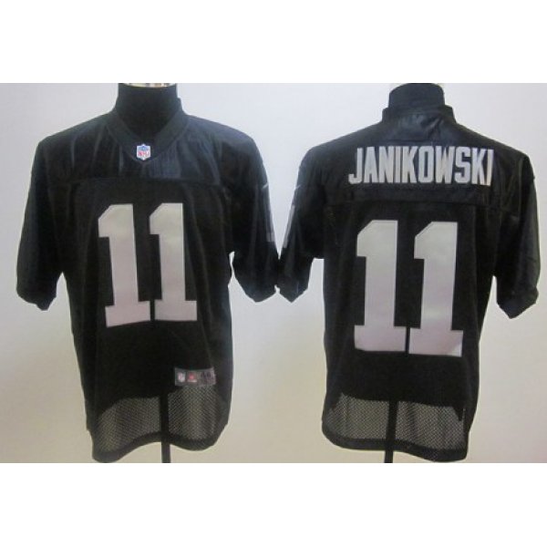 Nike Oakland Raiders #11 Sebastian Janikowski Black Elite Jersey