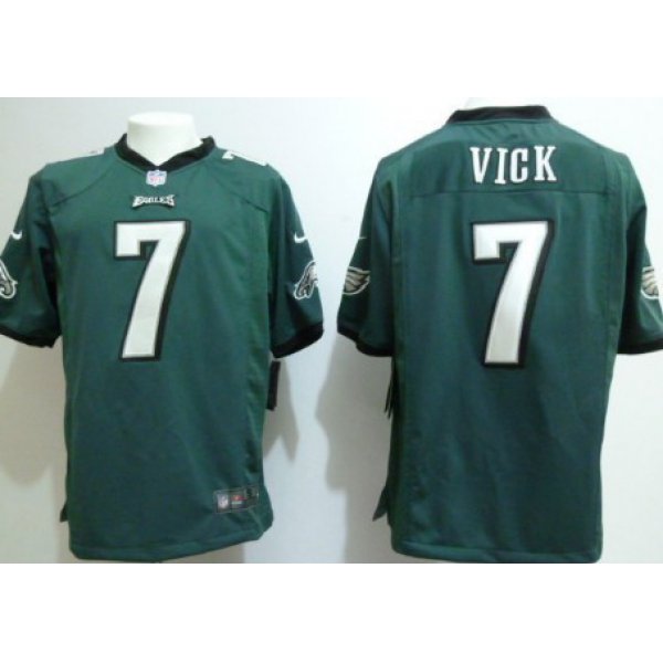 Nike Philadelphia Eagles #7 Michael Vick Dark Green Game Jersey