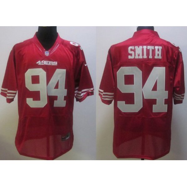 Nike San Francisco 49ers #94 Justin Smith Red Elite Jersey