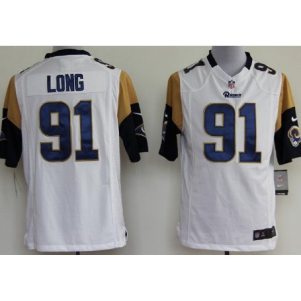 Nike St. Louis Rams #91 Chris Long White Game Jersey