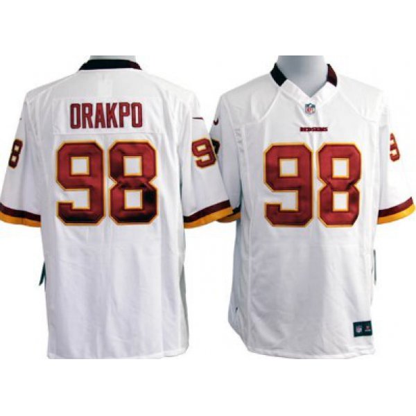 Nike Washington Redskins #98 Brian Orakpo White Game Jersey