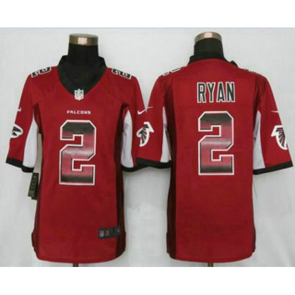 Men's Atlanta Falcons #2 Matt Ryan Red Strobe 2015 NFL Nike Fashion Jersey