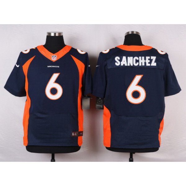 Men's Denver Broncos #6 Mark Sanchez Navy Blue Alternate NFL Nike Elite Jersey