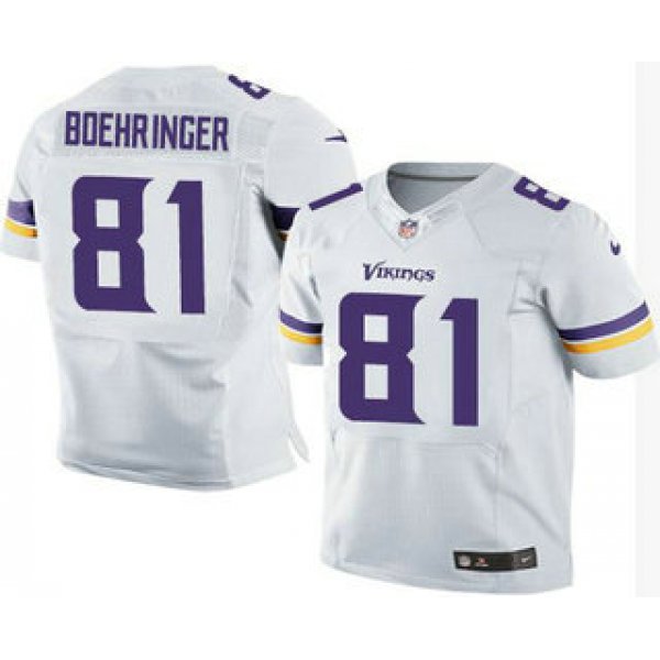 Men's Minnesota Vikings #81 Moritz Boehringer White Stitched NFL Elite Jersey