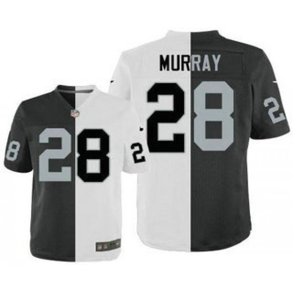 Men's Oakland Raiders #28 Latavius Murray Black With White Two Tone Elite Jersey