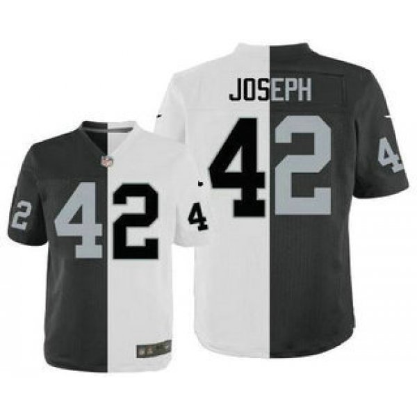 Men's Oakland Raiders #42 Karl Joseph Black With White Two Tone Elite Jersey