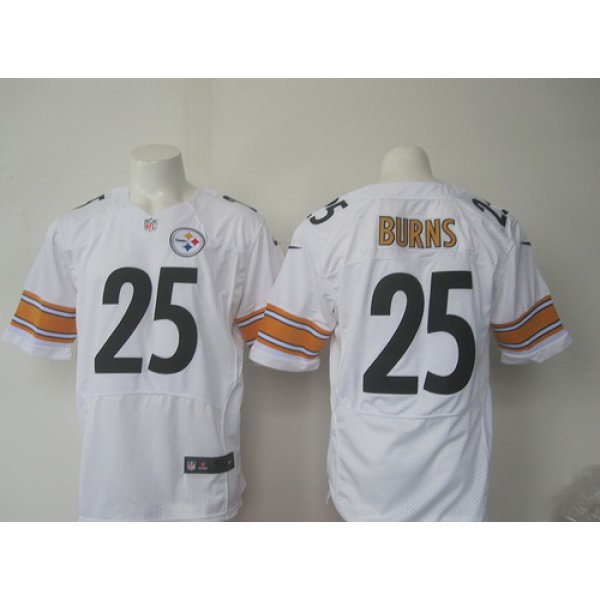 Men's Pittsburgh Steelers #25 Artie Burns White Road NFL Nike Elite Jersey