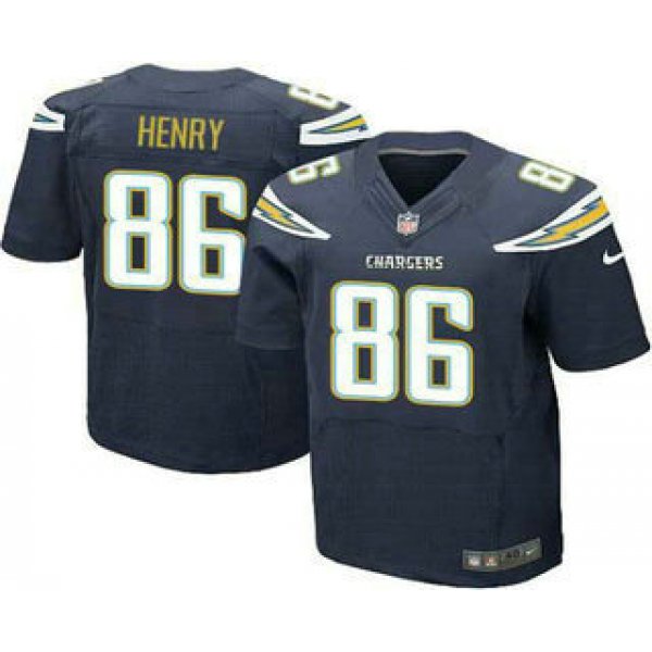 Men's San Diego Chargers #86 Hunter Henry Navy Blue Team Color NFL Nike Elite Jersey