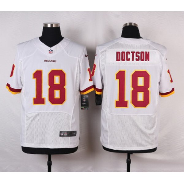 Men's Washington Redskins #18 Josh Doctson Burgundy White Road NFL Nike Elite Jersey