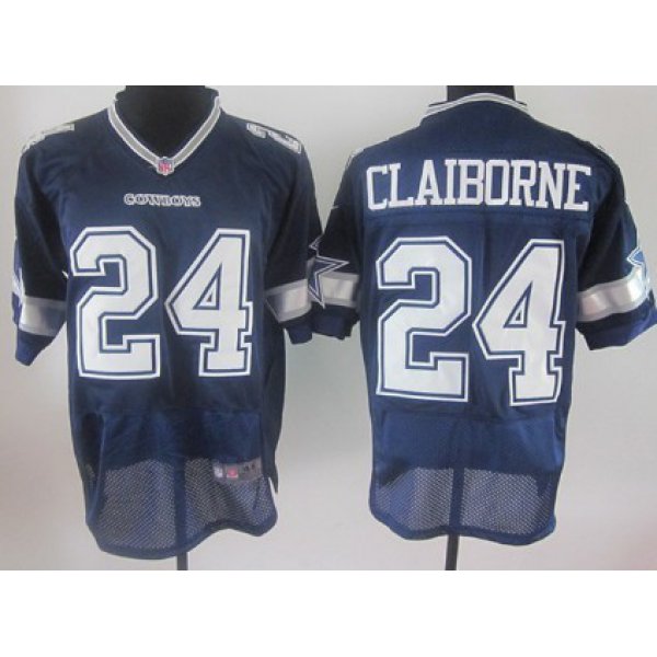 Nike Dallas Cowboys #24 Morris Claiborne Blue Elite Jersey