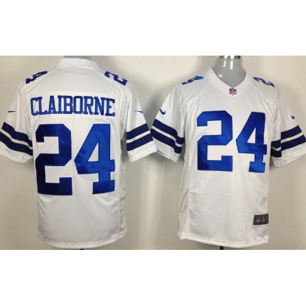 Nike Dallas Cowboys #24 Morris Claiborne White Game Jersey