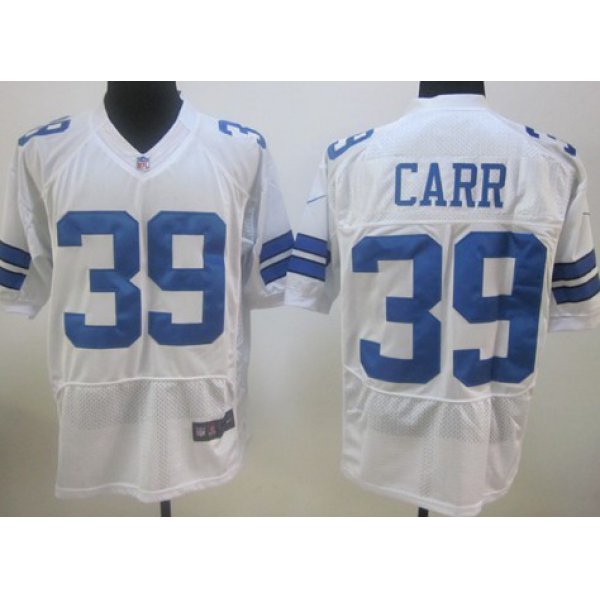 Nike Dallas Cowboys #39 Brandon Carr White Elite Jersey