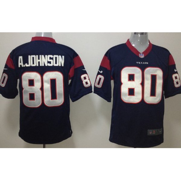 Nike Houston Texans #80 Andre Johnson Blue Game Jersey