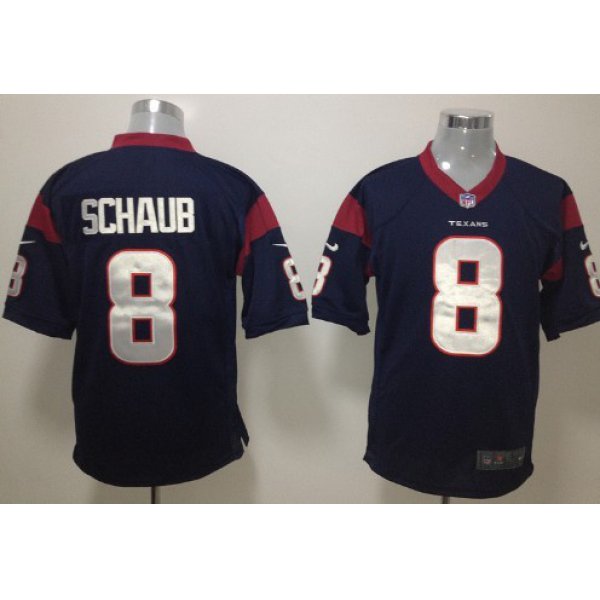 Nike Houston Texans #8 Matt Schaub Blue Game Jersey