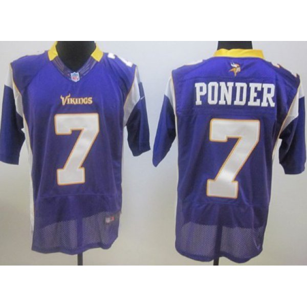 Nike Minnesota Vikings #7 Christian Ponder Purple Elite Jersey