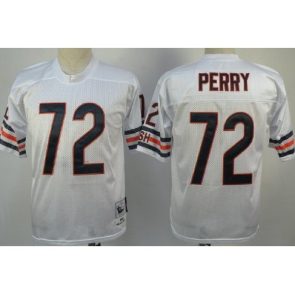 Chicago Bears #72 William Perry White Throwback Jersey