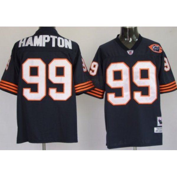 Chicago Bears #99 Dan Hampton Blue Throwback With Bear Patch Jersey