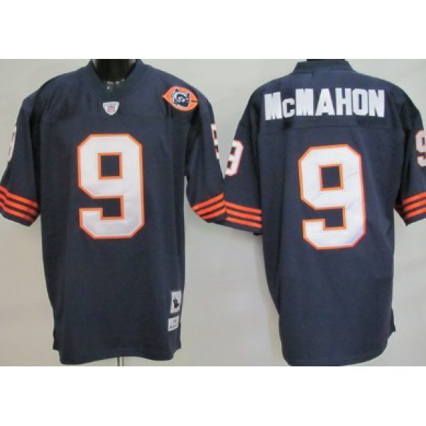 Chicago Bears #9 Jim McMahon Blue Throwback With Bears Patch Jersey