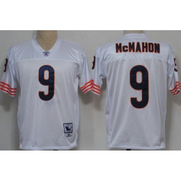 Chicago Bears #9 Jim McMahon White Throwback Jersey