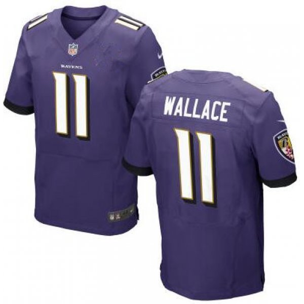 Men's Baltimore Ravens #11 Mike Wallace Purple Team Color NFL Nike Elite Jersey