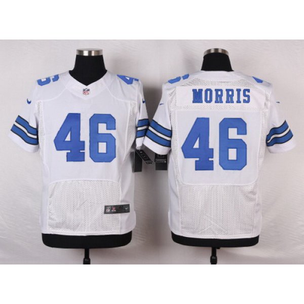 Men's Dallas Cowboys #46 Alfred Morris White Road NFL Nike Elite Jersey