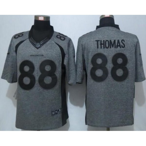 Men's Denver Broncos #88 Demaryius Thomas Nike Gray Gridiron 2015 NFL Gray Limited Jersey