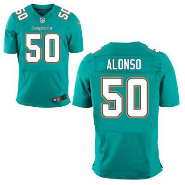 Men's Miami Dolphins #50 Aqua Green Aqua Green Team Color NFL Nike Elite Jersey