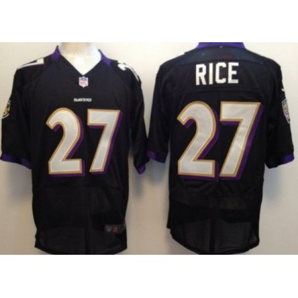 Nike Baltimore Ravens #27 Ray Rice Black Elite Jersey