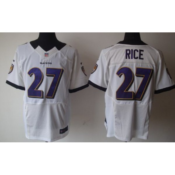 Nike Baltimore Ravens #27 Ray Rice White Elite Jersey